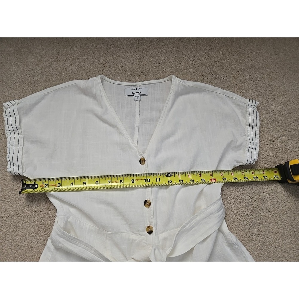 SONOMA Goods for Life + Now & Gen Linen-Blend Midi ShirtdressWhite Sz S - Picture 7 of 10